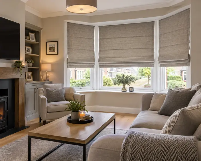 Roman Blinds in a Living Room